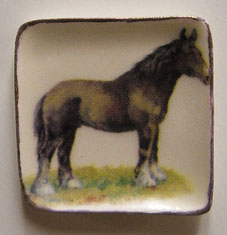 Dollhouse Miniature Horse On Square Plate
